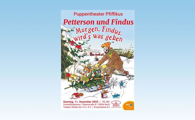 Puppentheater Pfiffikus „Petterson und Findus – Morgen Findus wird’s was geben“